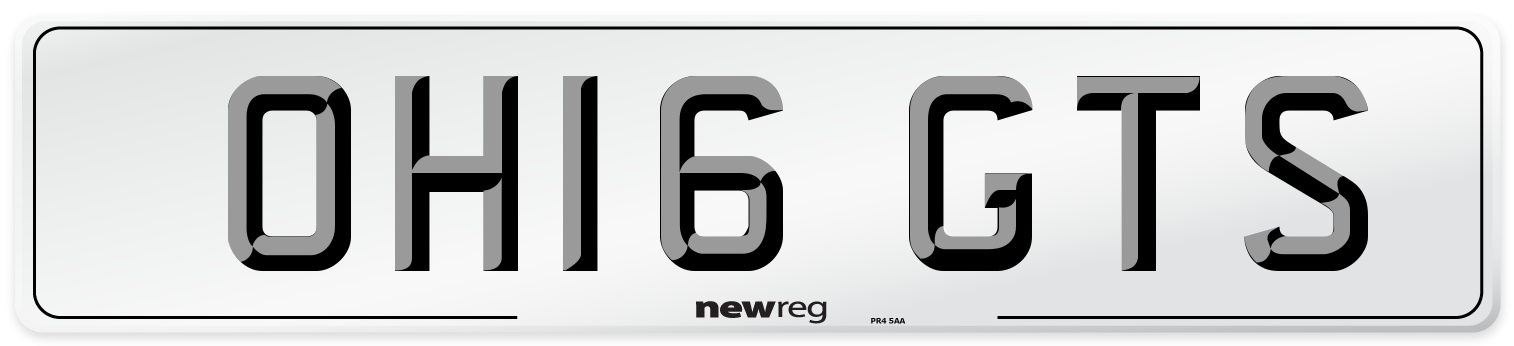 OH16 GTS Number Plate from New Reg